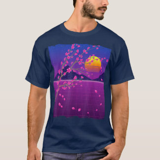 Sakura Flower Japan 80 s Vaporwave Sunset Cherry B T Shirt