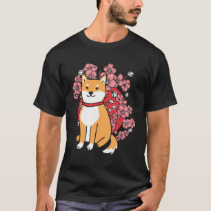 Sakura Flower Japansk Shiba Inu Cherry Blommar T Shirt