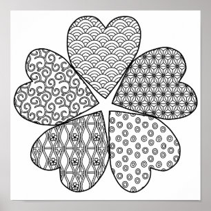 Sakura Flower med Mönster Färg Din egen Poster