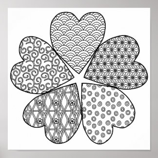 Sakura Flower med Mönster Färg Din egen Poster