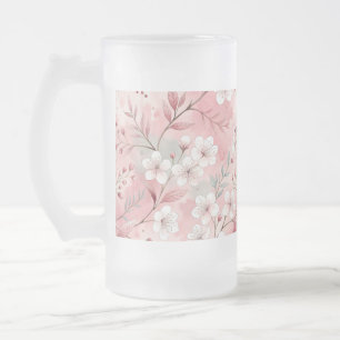 Sakura Flower Mönster Rosa Frostat Ölglas