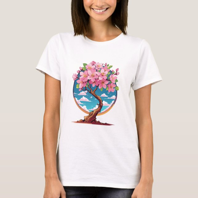 Sakura flowers blossom t shirt (Framsida)
