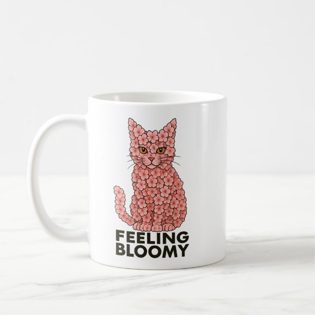 Sakura Flowers Katt Känna sig Bloomy Kaffemugg (Vänster)