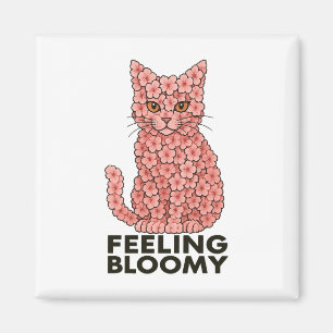 Sakura Flowers Katt Känna sig Bloomy Magnet