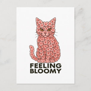 Sakura Flowers Katt Känna sig Bloomy Vykort