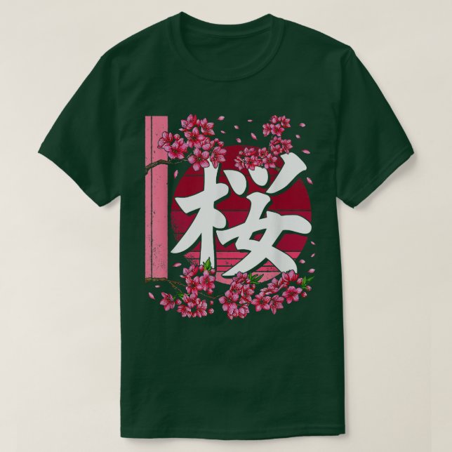 Sakura Flowers Vår Cherry Blommars Japanska Kan Ka T Shirt (Design framsida)