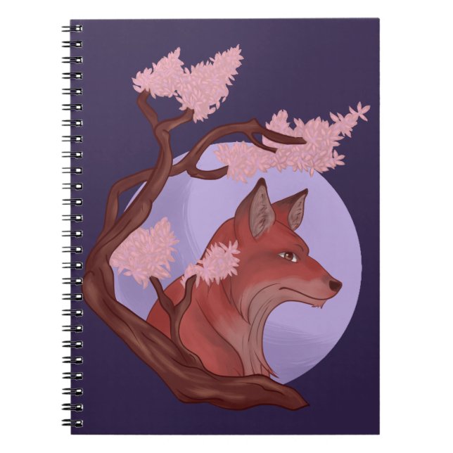 Sakura Fox Anteckningsbok Med Spiral (Framsidan)