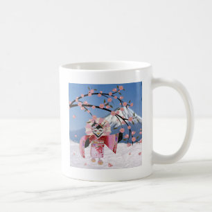 Sakura Geisha Bird i Blommarna Snö Cherry Kaffemugg