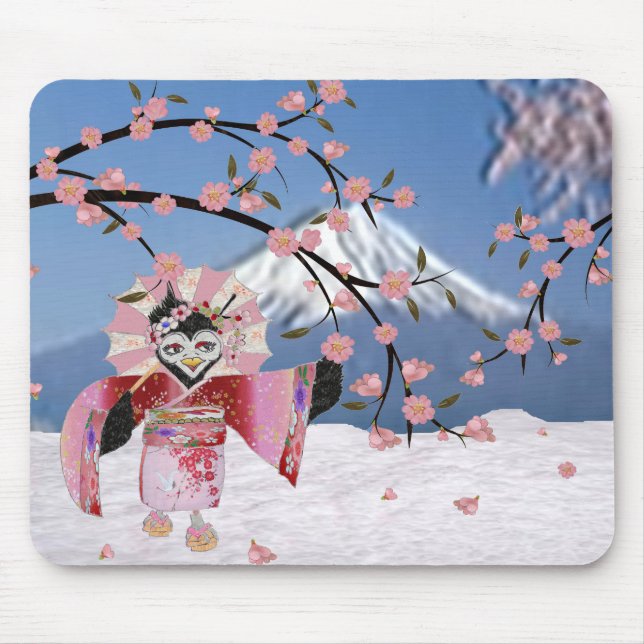 Sakura Geisha Bird i Blommarna Snö Cherry Musmatta (Framsidan)