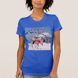 Sakura Geisha Bird i Blommarna Snö Cherry Tee