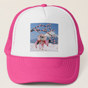 Sakura Geisha Bird i Blommarna Snö Cherry Truckerkeps