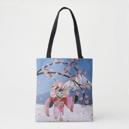 Sakura Geisha Bird i Blommarna Snö Cherry Tygkasse