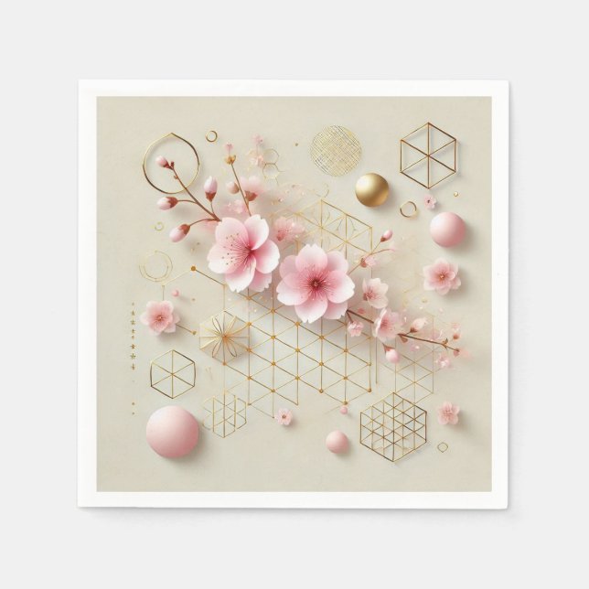 Sakura Geometric Harmony Pappersservett (Framsidan)