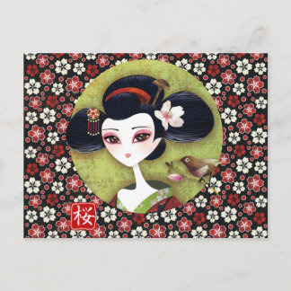 Sakura Girl Postcard Vykort