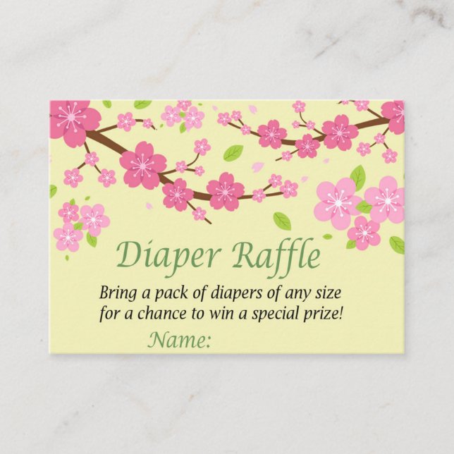 Sakura gren Diaper Raffle Biljett (Framsida)