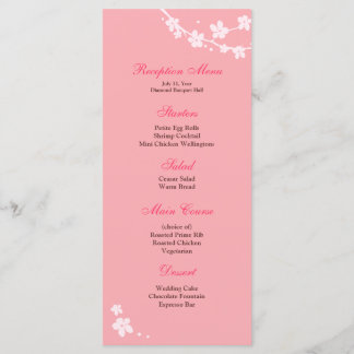 Sakura Gren Silhouette Reception Menu Meny