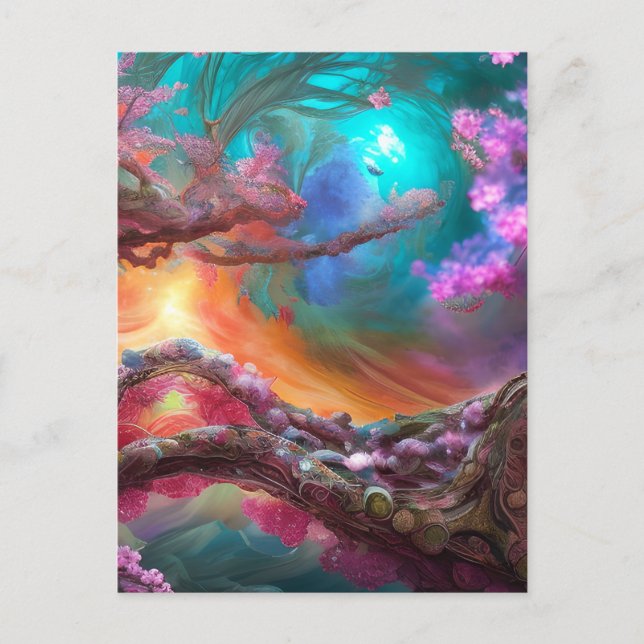 Sakura i Fantasy Ligcape Vykort (Framsida)