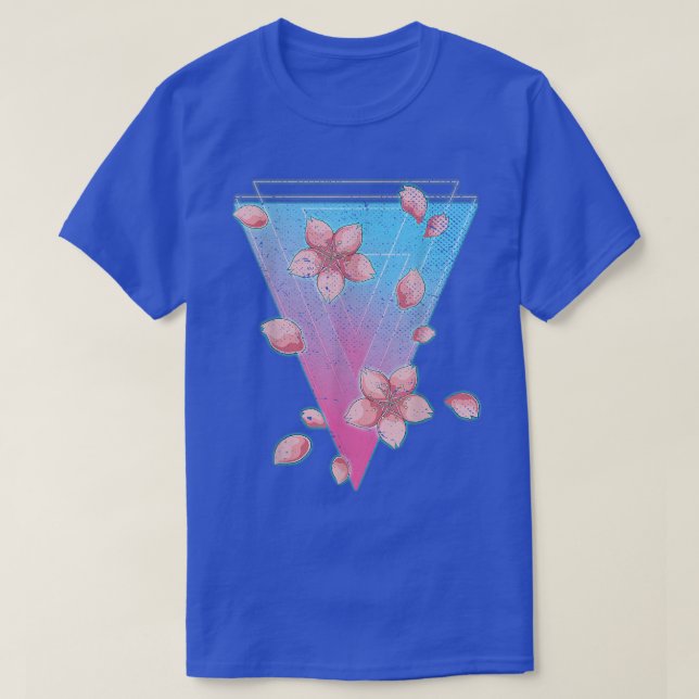 Sakura Japan Flower Synthwave Vaporwave Cherry Blo T Shirt (Design framsida)