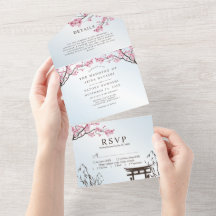 Sakura Japansk Körsbärsblomning Asiatisk Bröllop A