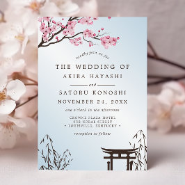Sakura Japansk Körsbärsblomning Asiatisk Bröllop Inbjudningar