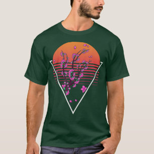 Sakura Japanska blommor Retro Sunset Vaporwave Che T Shirt