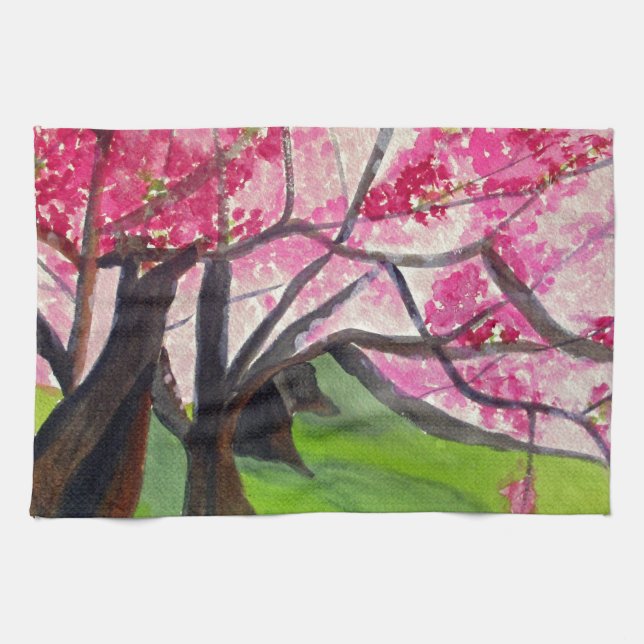 Sakura Japanska Cherry Blommar art Kökshandduk (Horisontell)