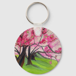 Sakura Japanska Cherry Blommar art Nyckelring