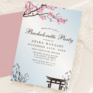 Sakura Japanska Cherry Blommar Asian Bachelorette Inbjudningar
