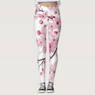 Sakura Japanska Cherry Blommar Japanska Träd Leggings