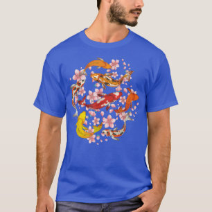 Sakura Japanska Cherry Blommar Nishikigoi Fish Koi T Shirt