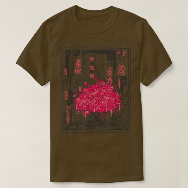 Sakura Japanska Cherry Blommar Träd T Shirt (Design framsida)
