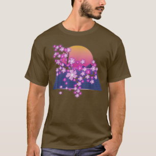 Sakura Japanska Flower Sunset Vaporwave Cherry Blo T Shirt