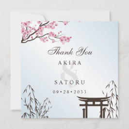 Sakura Japanskt Körsbärsblomster Asiatiskt Bröllop Tack Kort