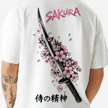 Sakura Katana Japanese Aesthetic Streetwear T Shirt<br><div class="desc">Embrace the fusion of strength and elegance with this Japanese-inspired design. Featuring a sharp Katana entwined with delicate pink Sakura (cherry blossoms) and traditional kanji for "Samurai Spirit" (侍の精神), this piece is perfect for fans of aesthetic streetwear, anime culture, and minimalist Japanese art. A bold statement for any urban wardrobe....</div>