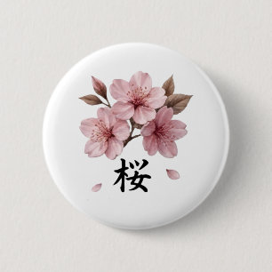 Sakura Katana Japansk Estetik Knapp