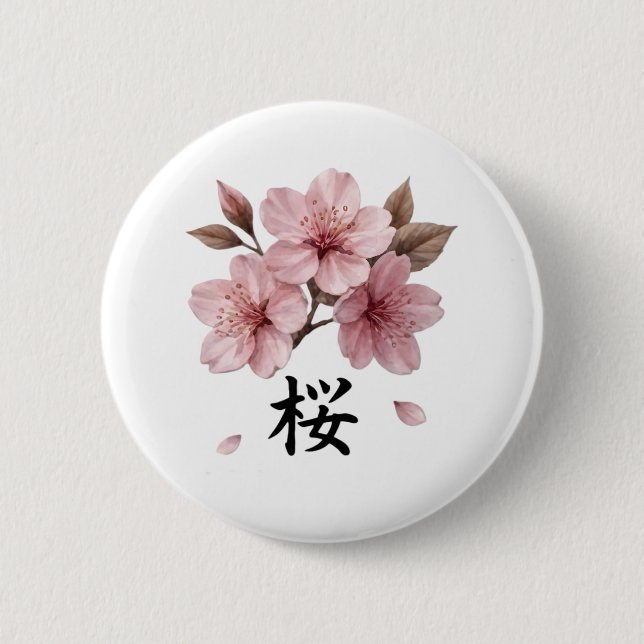 Sakura Katana Japansk Estetik Knapp (Framsida)