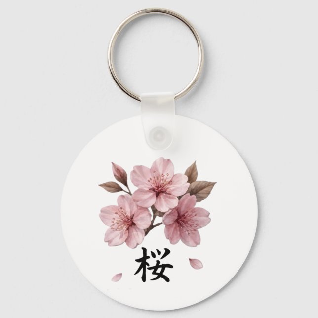 Sakura Katana Japansk Estetik Nyckelring (Framsida)