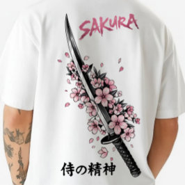 Sakura Katana Japansk Estetisk Streetwear T Shirt