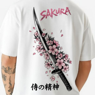 Sakura Katana Japansk Estetisk Streetwear T Shirt