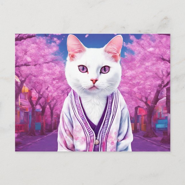 Sakura kattunge helg vykort (Framsida)