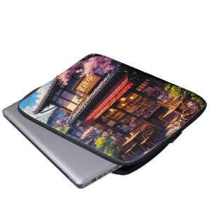 Sakura Kissa - Körsbärsblomsterkafé Laptop Fodral