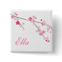 Sakura knäppas körsbärsröda blommar med