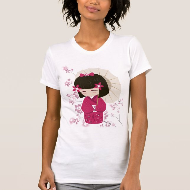 Sakura Kokeshi docka Tee Shirt (Framsida)