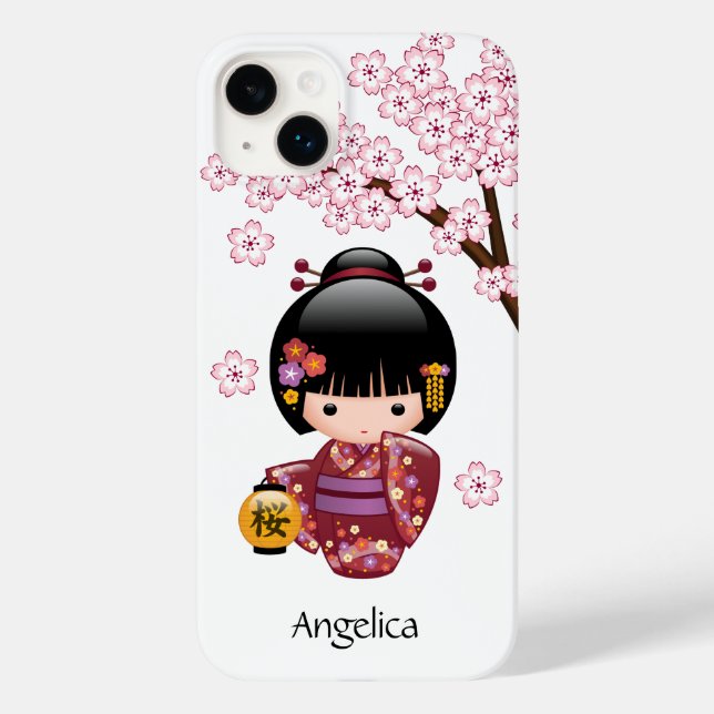 Sakura Kokeshi Doll - Cute Japansk Geisha Girl (Baksida)