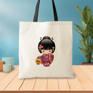 Sakura Kokeshi Doll - Cute Japansk Geisha Girl Tygkasse