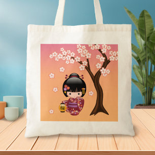 Sakura Kokeshi Doll - Cute Japansk Geisha Girl Tygkasse