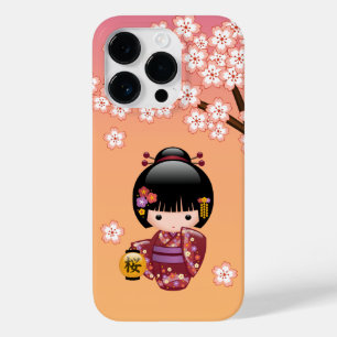 Sakura Kokeshi Doll - Geisha Girl på Peach