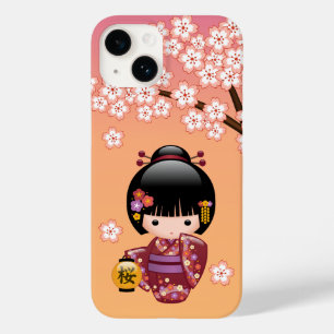 Sakura Kokeshi Doll - Geisha Girl på Peach