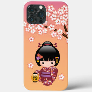 Sakura Kokeshi Doll - Geisha Girl på Peach