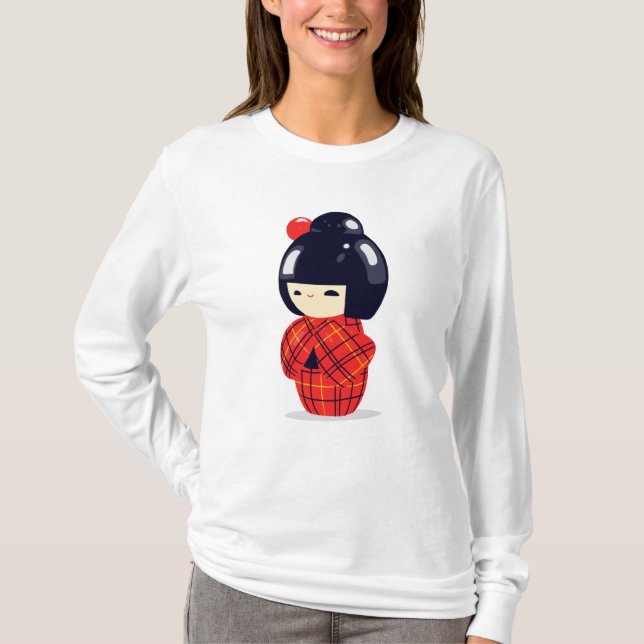 Sakura Kokeshi Doll T Shirt (Framsida)